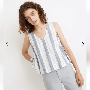 Madewell Blue and White Striped Tank Top